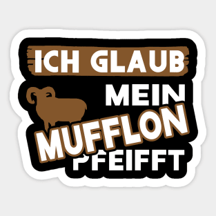 Mufflon Fährte Jagen Hörner Jagd Natur Spruch Sticker